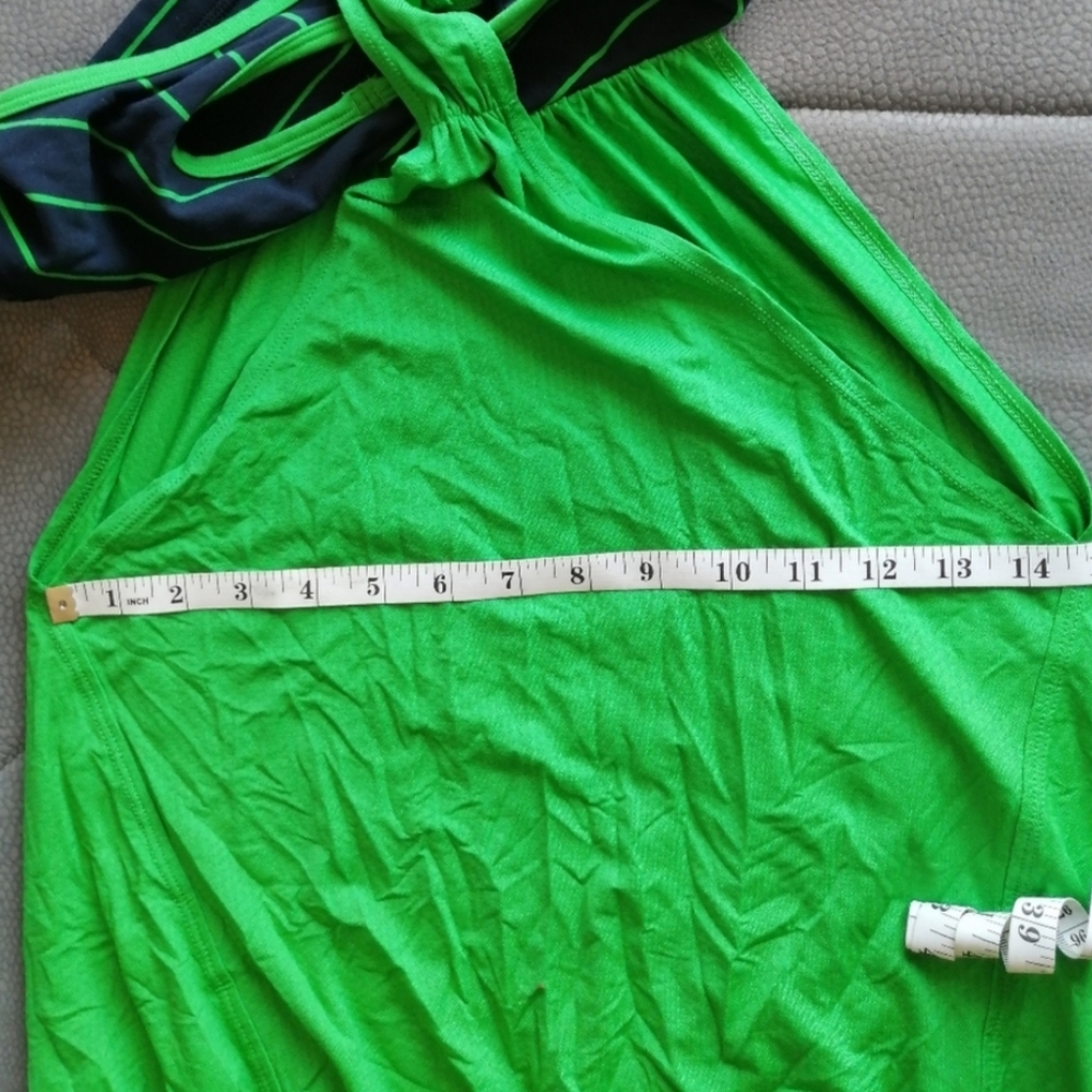 Lululemon No Limits Green Blue Slalom Stripe Inkwell Shelf Bra Tank Top - Picture 8 of 13